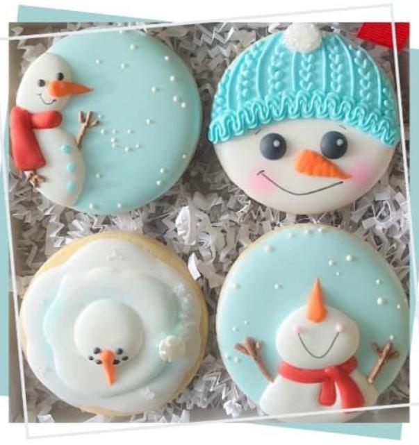 Biscuits bonhomme de neige (moyen) 2''-3'' Boite de 4 unités